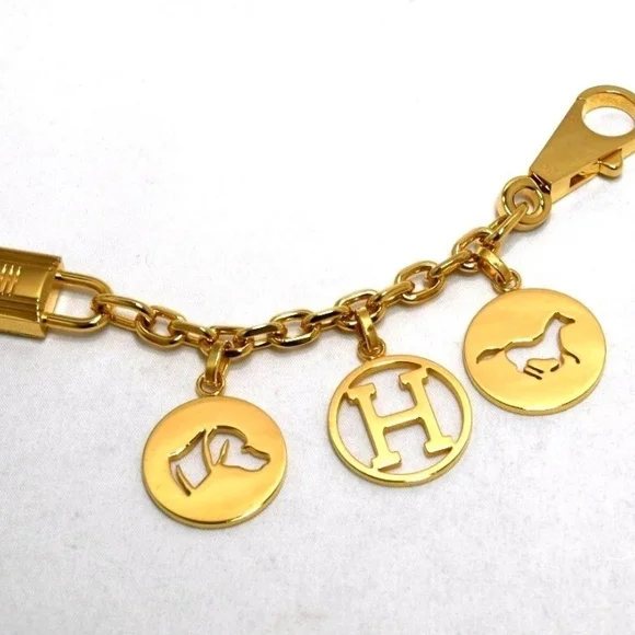 Hermès Gold Purse Charm Or Keychain. 5.5" Goldtone - Picture 3 of 8